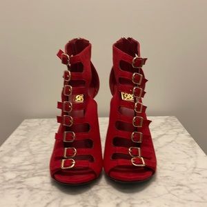 SpeedLimit98 Red Buckle Heel